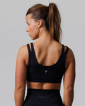 Nova Split-Strap Sports Bra - Black